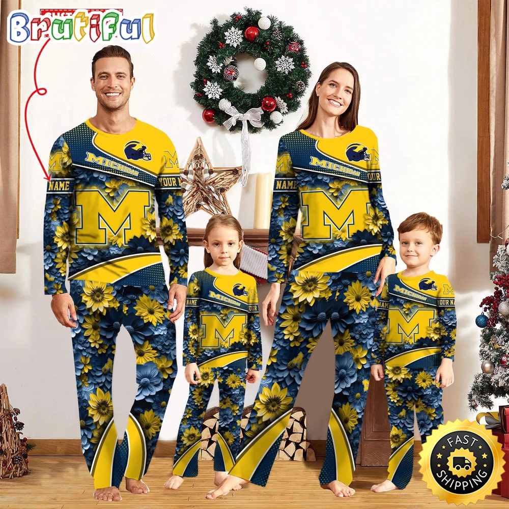 Personalized NCAA Michigan Wolverines Pajamas For Family Pajamas Sport Fans