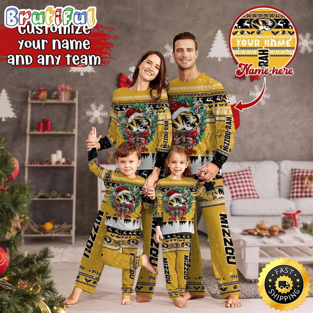 Personalized NCAA Missouri Tigers Pajamas Christmas Pajamas For Sports Fan