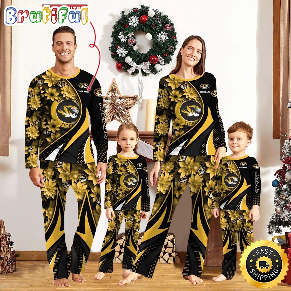 Personalized NCAA Missouri Tigers Pajamas Flower For Sport Family