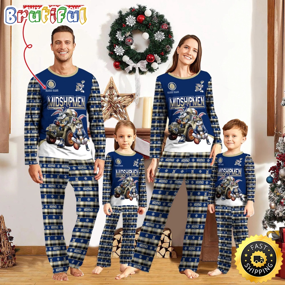 Personalized NCAA Navy Midshipmen Pajamas For Family