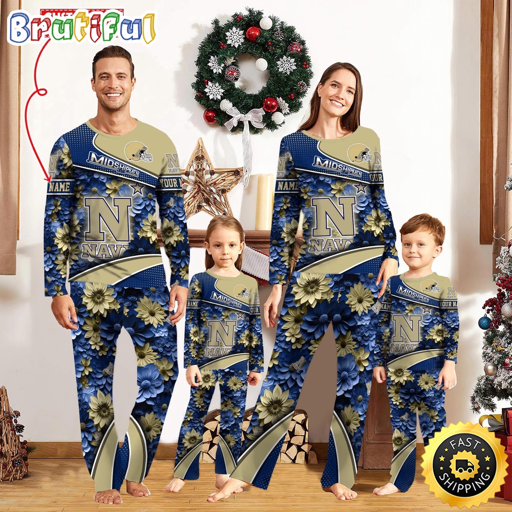 Personalized NCAA Navy Midshipmen Pajamas For Family Pajamas Sport Fans
