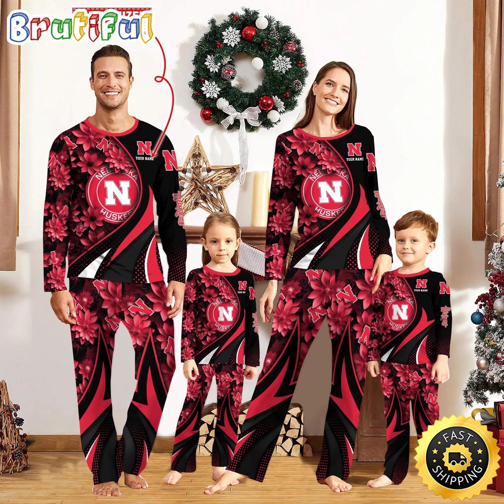 Personalized NCAA Nebraska Cornhuskers Pajamas Flower For Sport Family