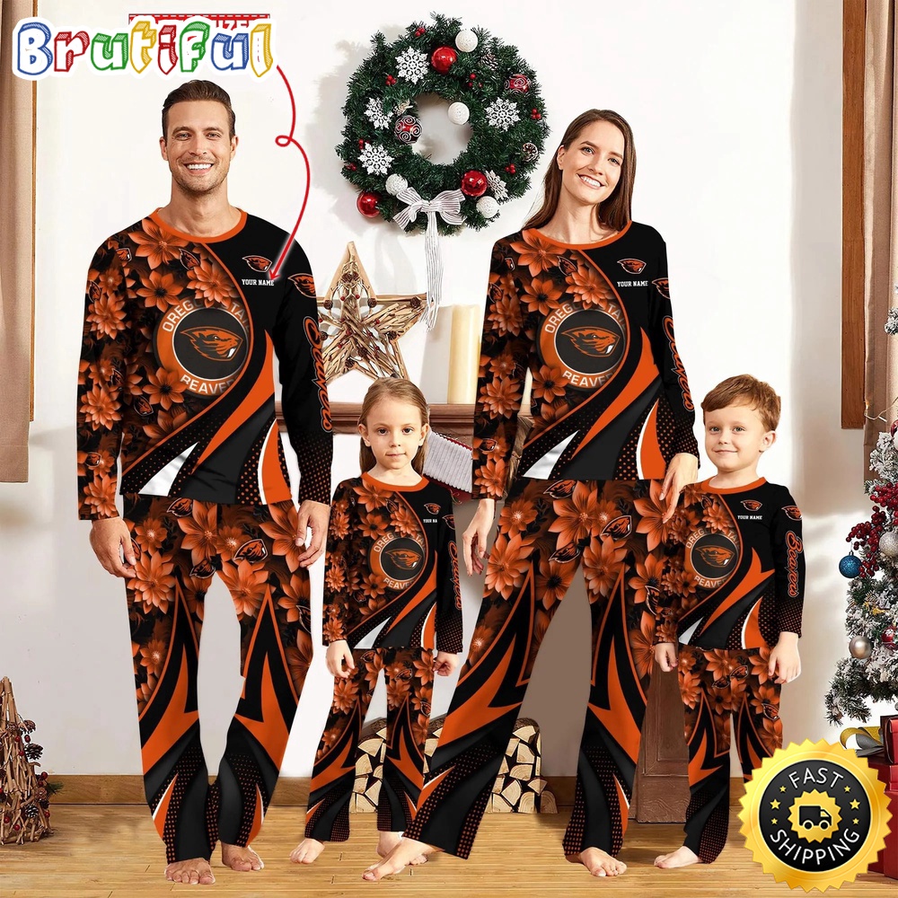 Personalized NCAA Oregon State Beavers Pajamas Flower For Sport Family