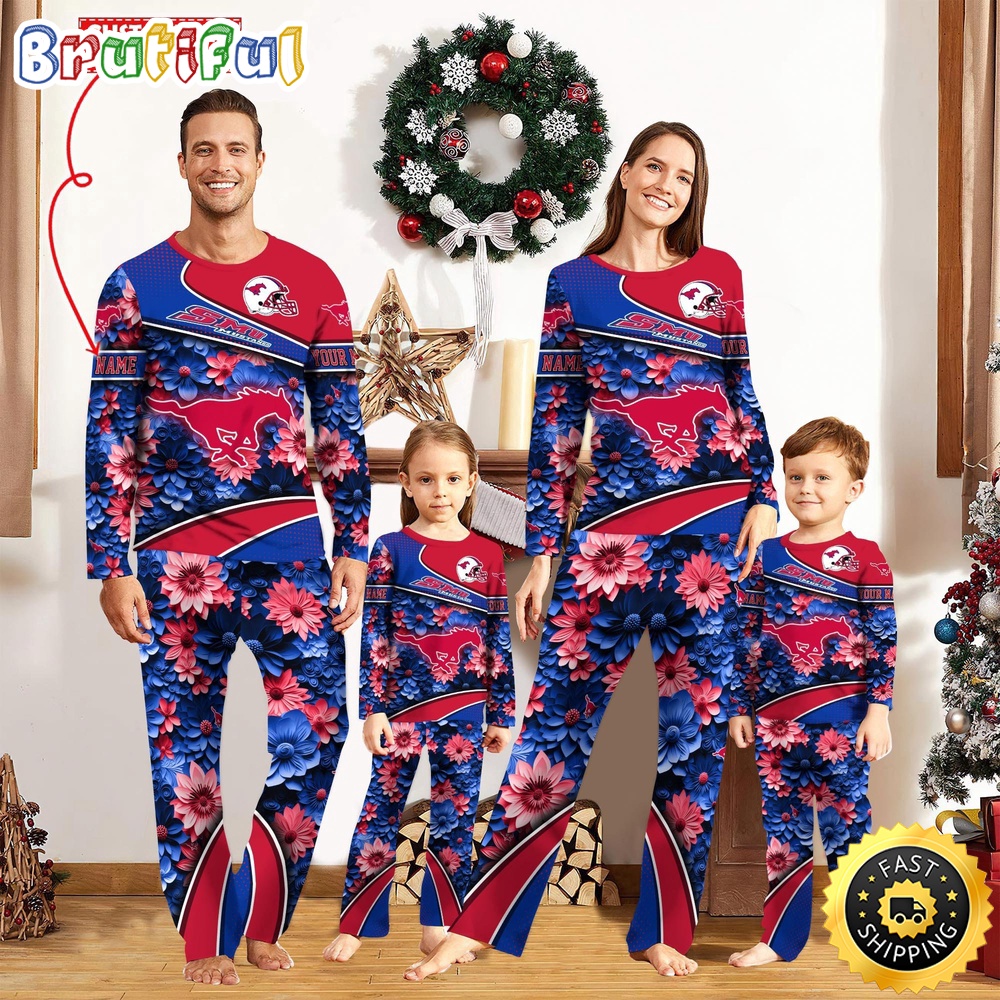 Personalized NCAA SMU Mustangs Pajamas For Family Pajamas Sport Fans