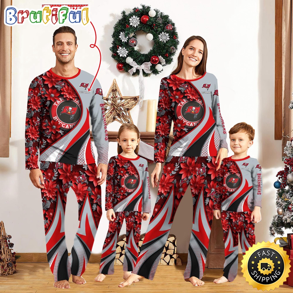 Personalized NCAA Tampa Bay Buccaneers Pajamas Flower For Sport Family
