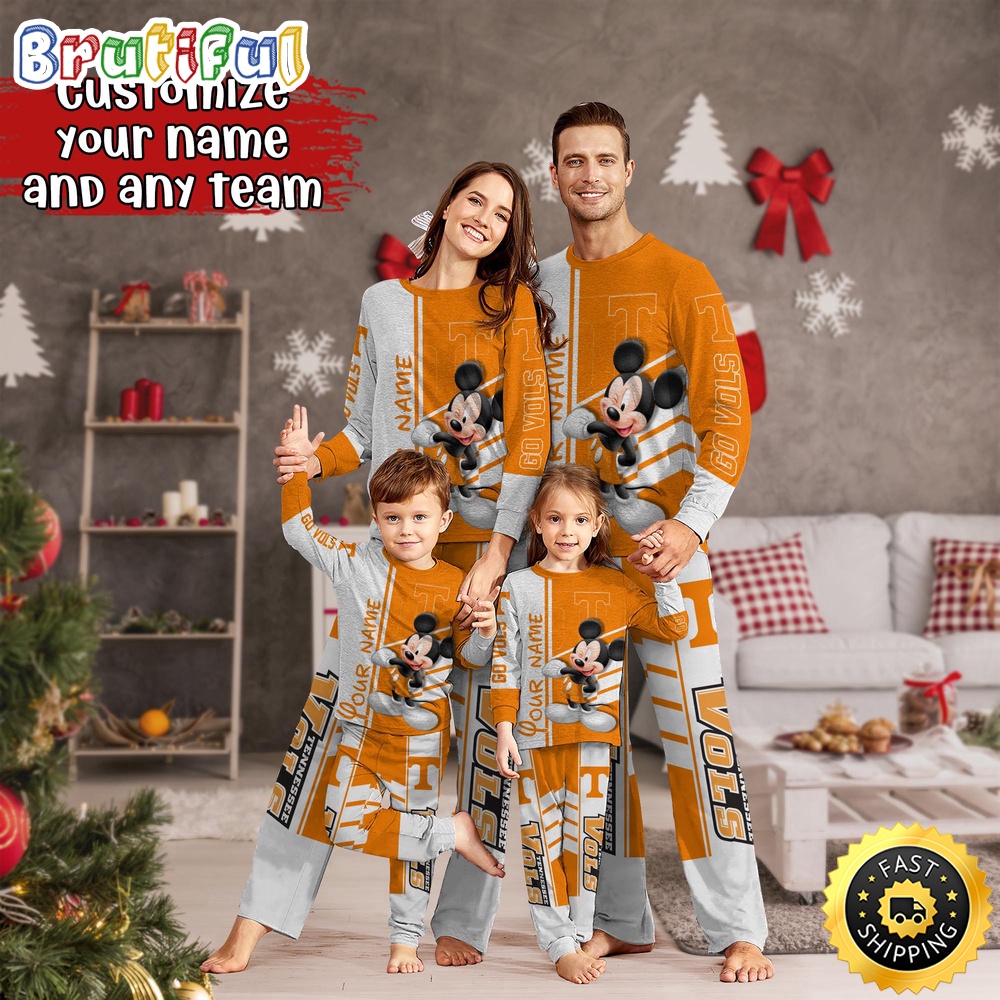 Personalized NCAA Tennessee Volunteers Pajamas Mickey Mouse For Family