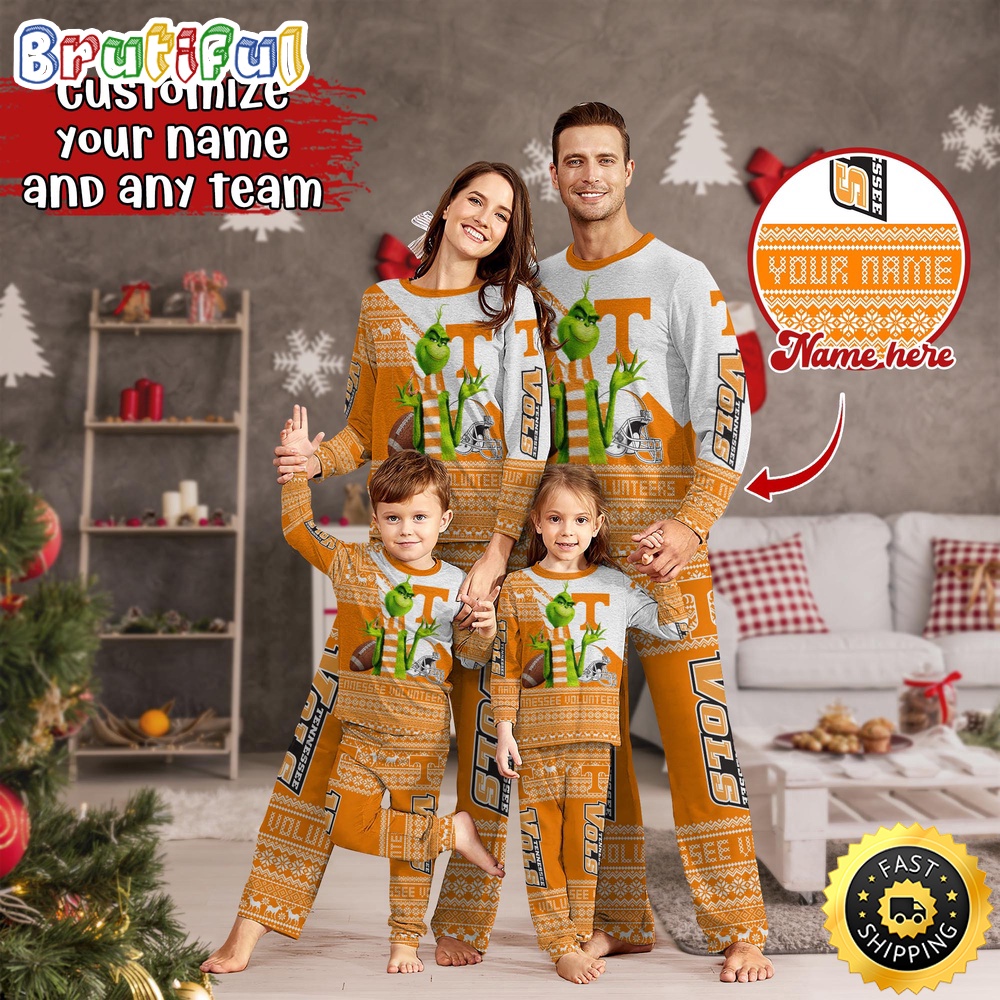 Personalized NCAA Tennessee Volunteers Pajamas Xmas For Sport Family