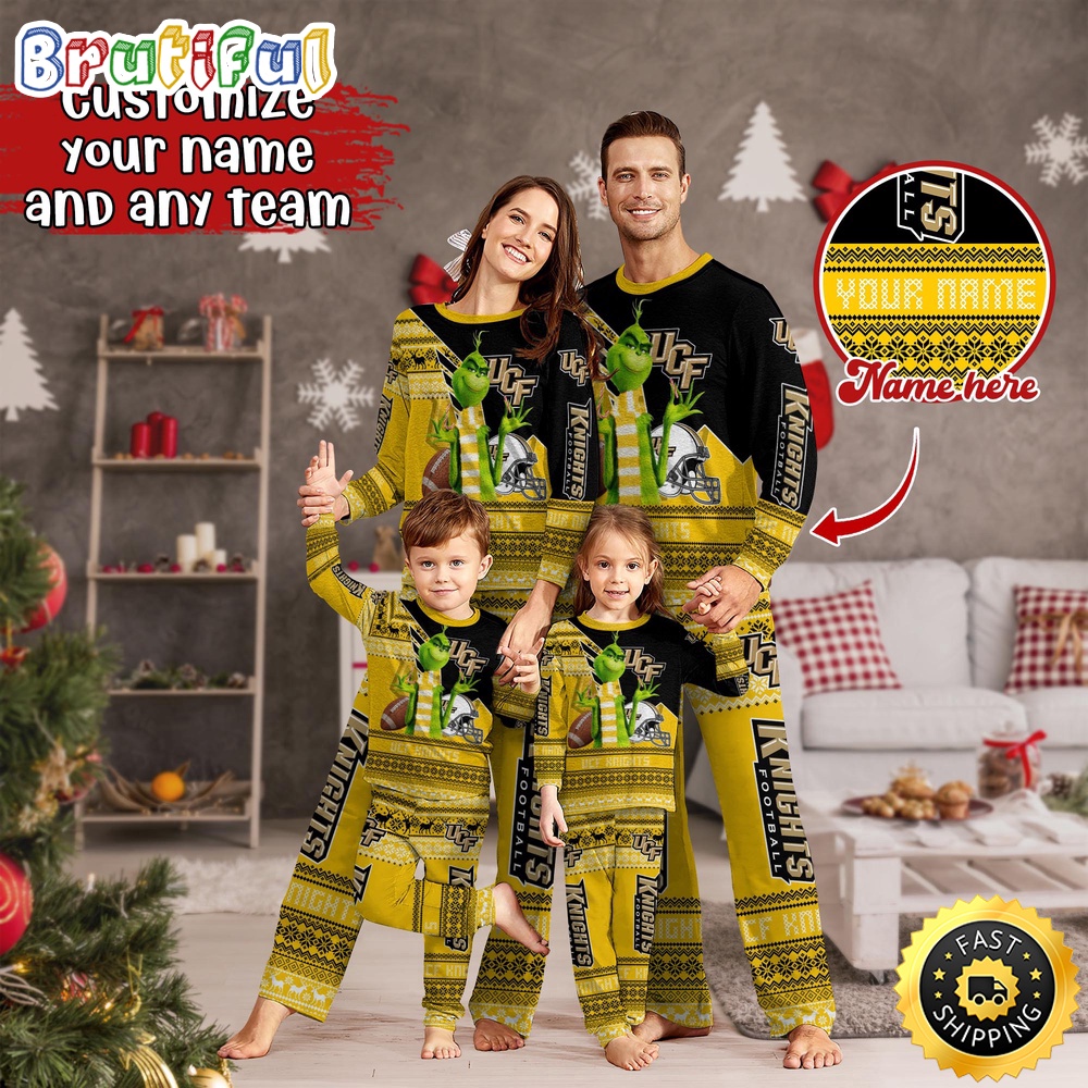 Personalized NCAA UCF Knights Pajamas Xmas For Sport Family
