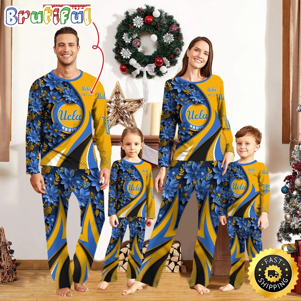 Personalized NCAA UCLA Bruins Pajamas Flower For Sport Family