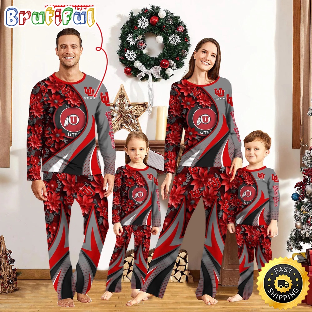 Personalized NCAA Utah Utes Pajamas Flower For Sport Family