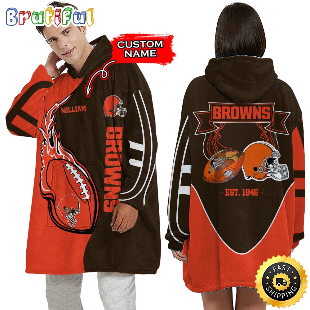 Personalized NFL Cleveland Browns Blanket Hoodie Unisex Hoodie For Football Fans