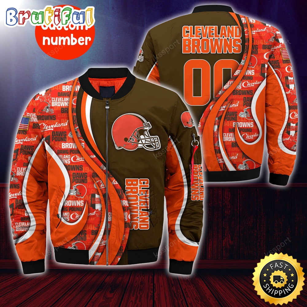 Personalized NFL Cleveland Browns Bomber Jacket Urban Bomber Fashion