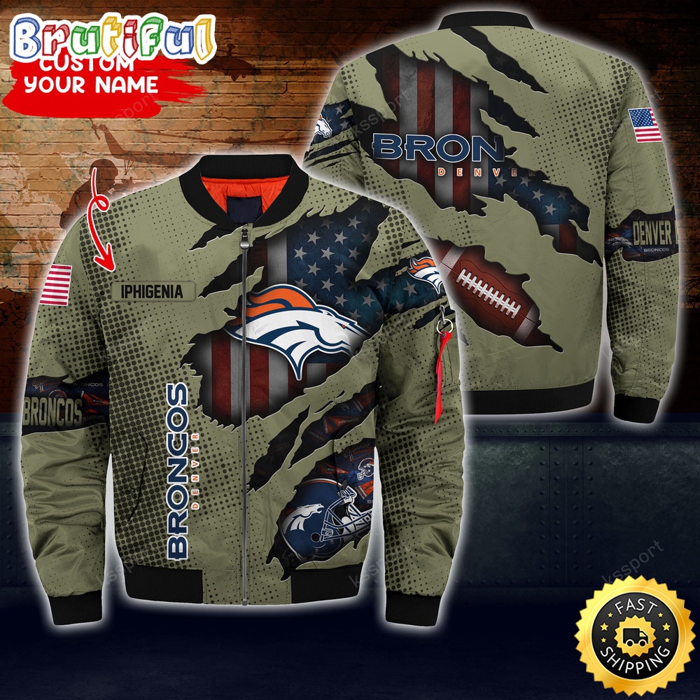 Personalized NFL Denver Broncos Bomber Jacket Iconic Bomber Look
