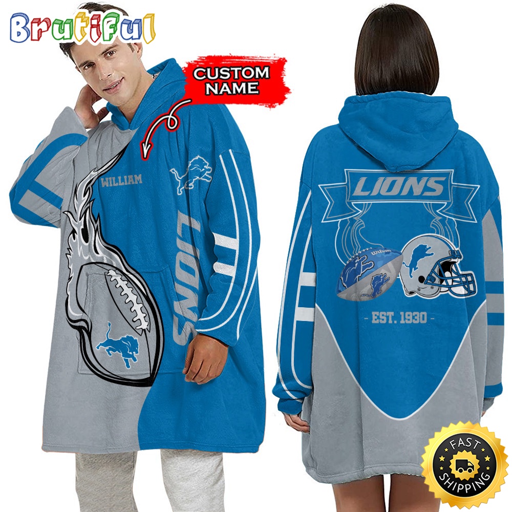 Personalized NFL Detroit Lions Blanket Hoodie Unisex Hoodie For Football Fans