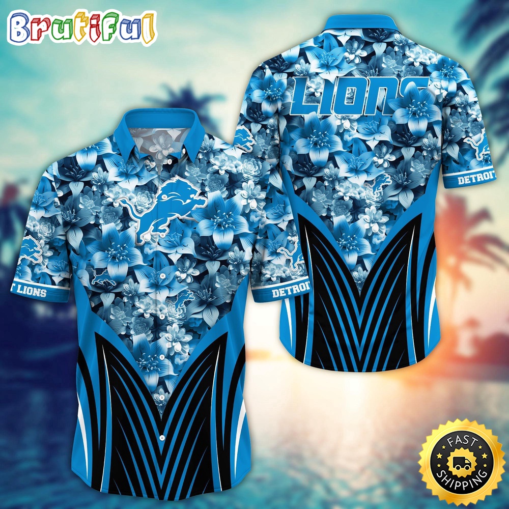 Personalized NFL Detroit Lions Hawaiian Shirt Tropical Aloha Shirt