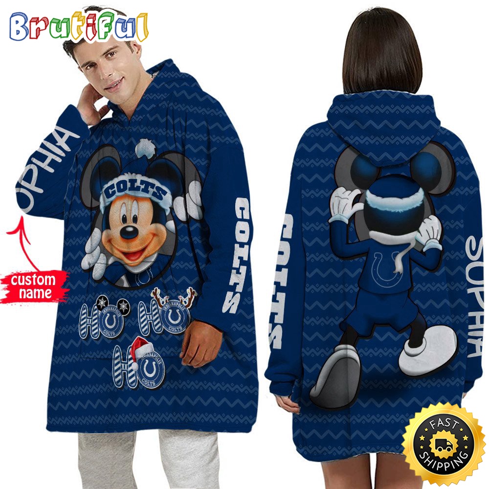 Personalized NFL Indianapolis Colts Blanket Hoodie Mickey Unisex Hoodie