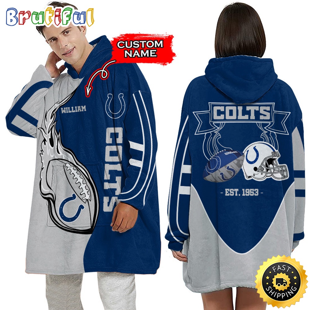 Personalized NFL Indianapolis Colts Blanket Hoodie Unisex Hoodie For Football Fans