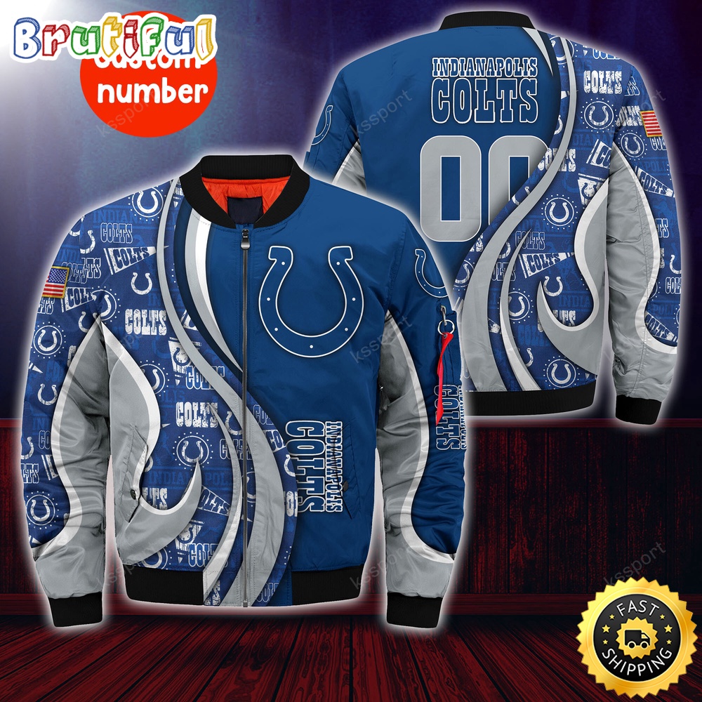 Personalized NFL Indianapolis Colts Bomber Jacket Urban Bomber Fashion