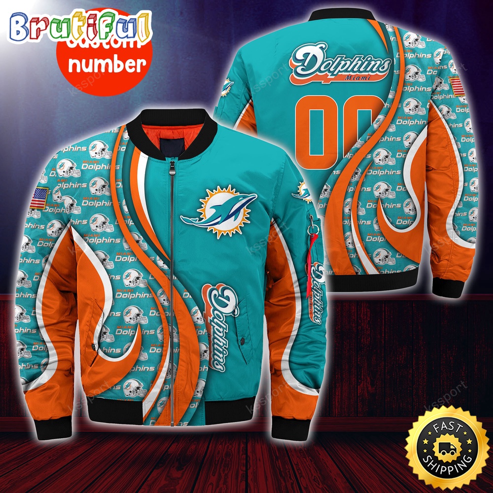 Personalized NFL Miami Dolphins Bomber Jacket Urban Bomber Fashion