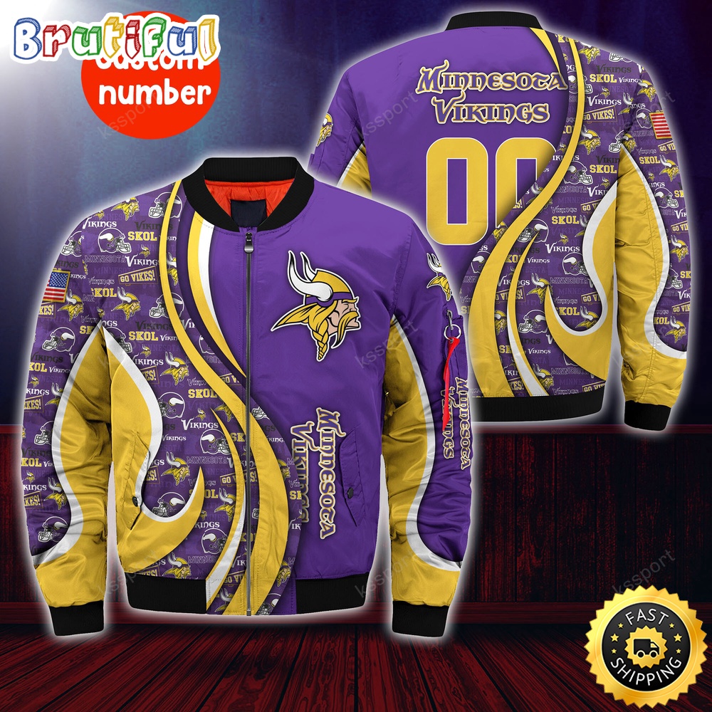 Personalized NFL Minnesota Vikings Bomber Jacket Urban Bomber Fashion