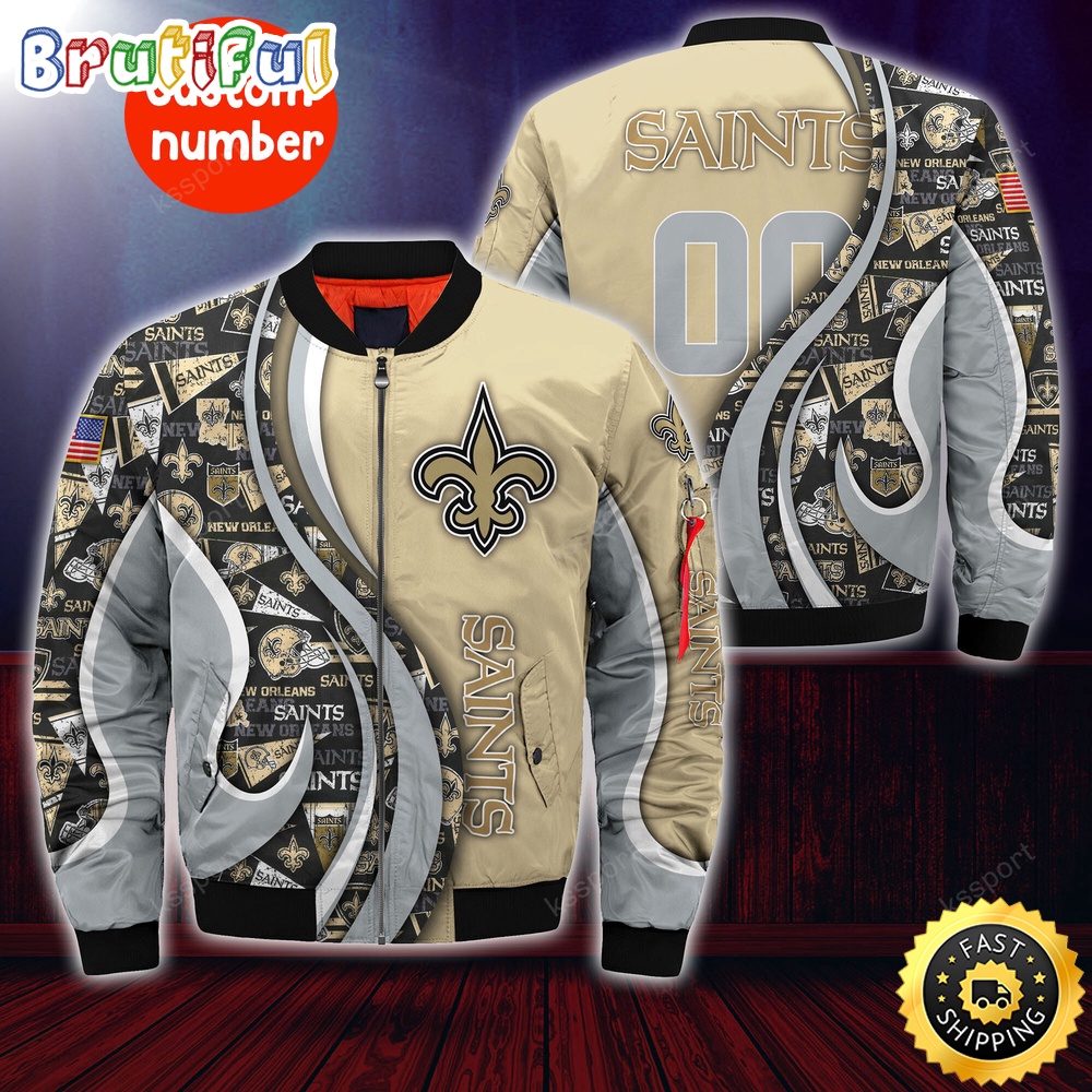 Personalized NFL New Orleans Saints Bomber Jacket Urban Bomber Fashion