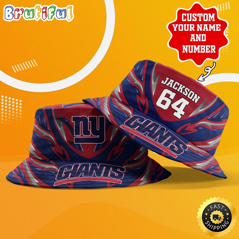 Personalized NFL New York Giants Bucket Hat Sport NFL Bucket Hat