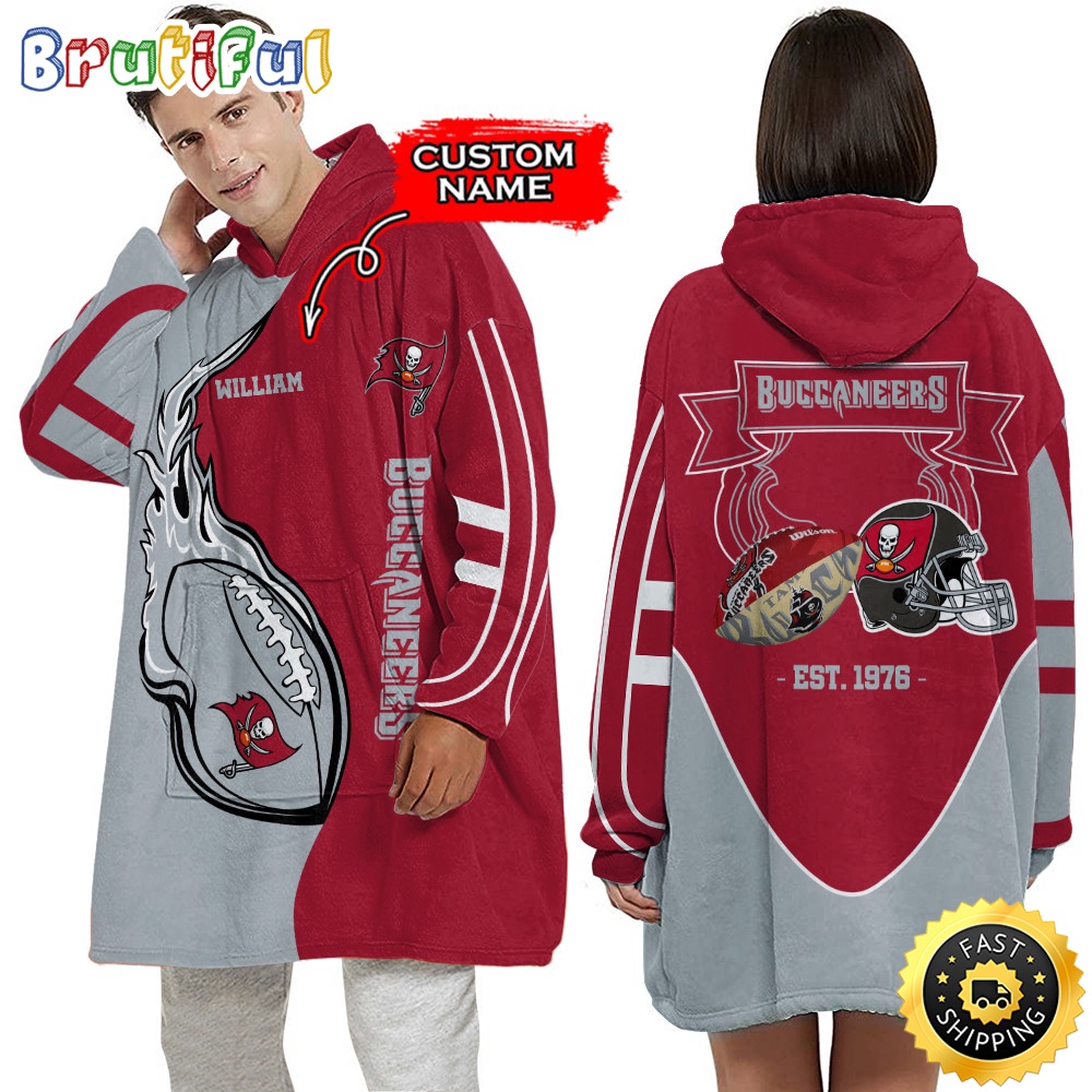Personalized NFL Tampa Bay Buccaneers Blanket Hoodie Unisex Hoodie For Football Fans