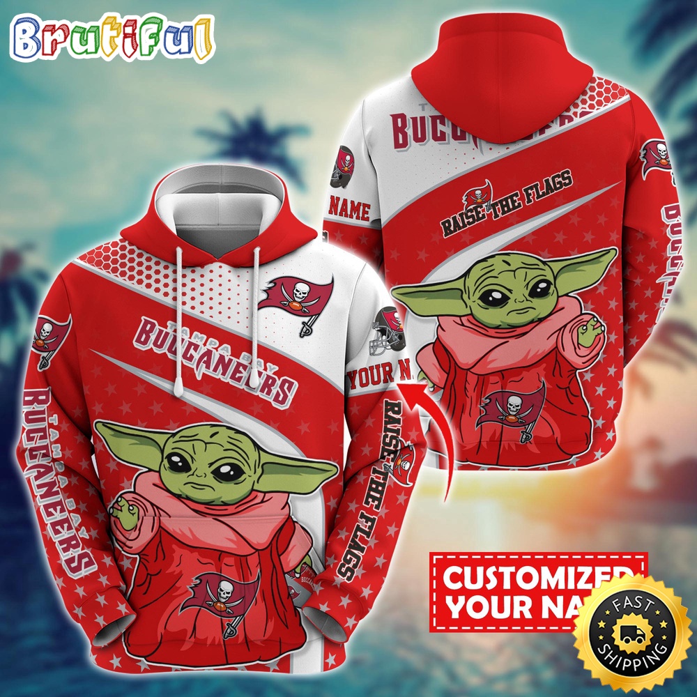 Personalized NFL Tampa Bay Buccaneers Hoodie Baby Yoda All Over Print Hoodie