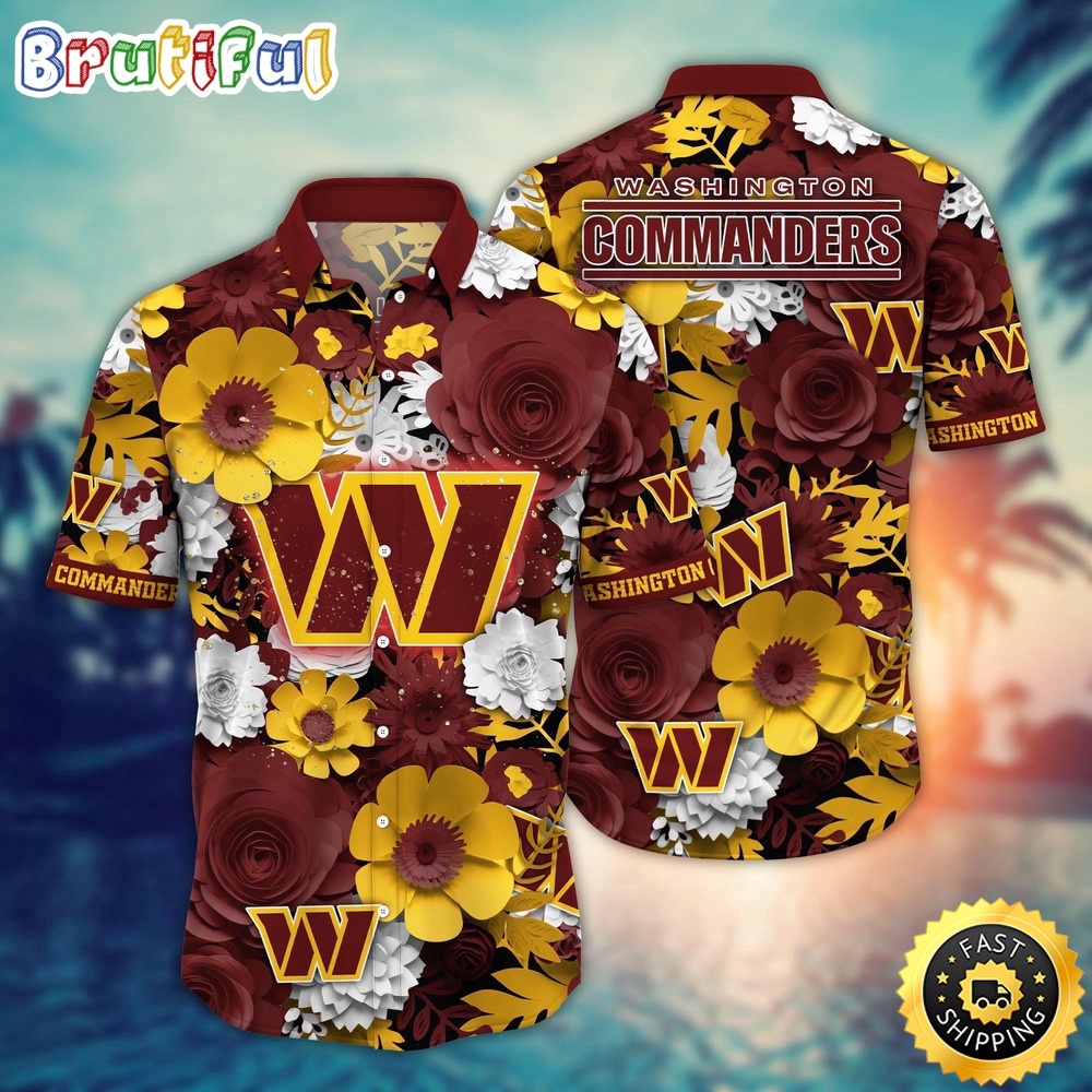 Washington Commanders Hawaii Shirt  Flower Colorful Coastal Wear