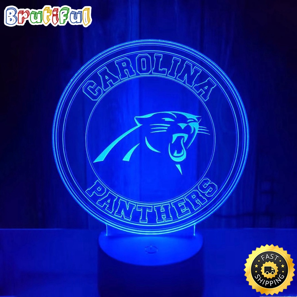 Carolina Panthers Night Light Football 3D Illusion LED Lamp