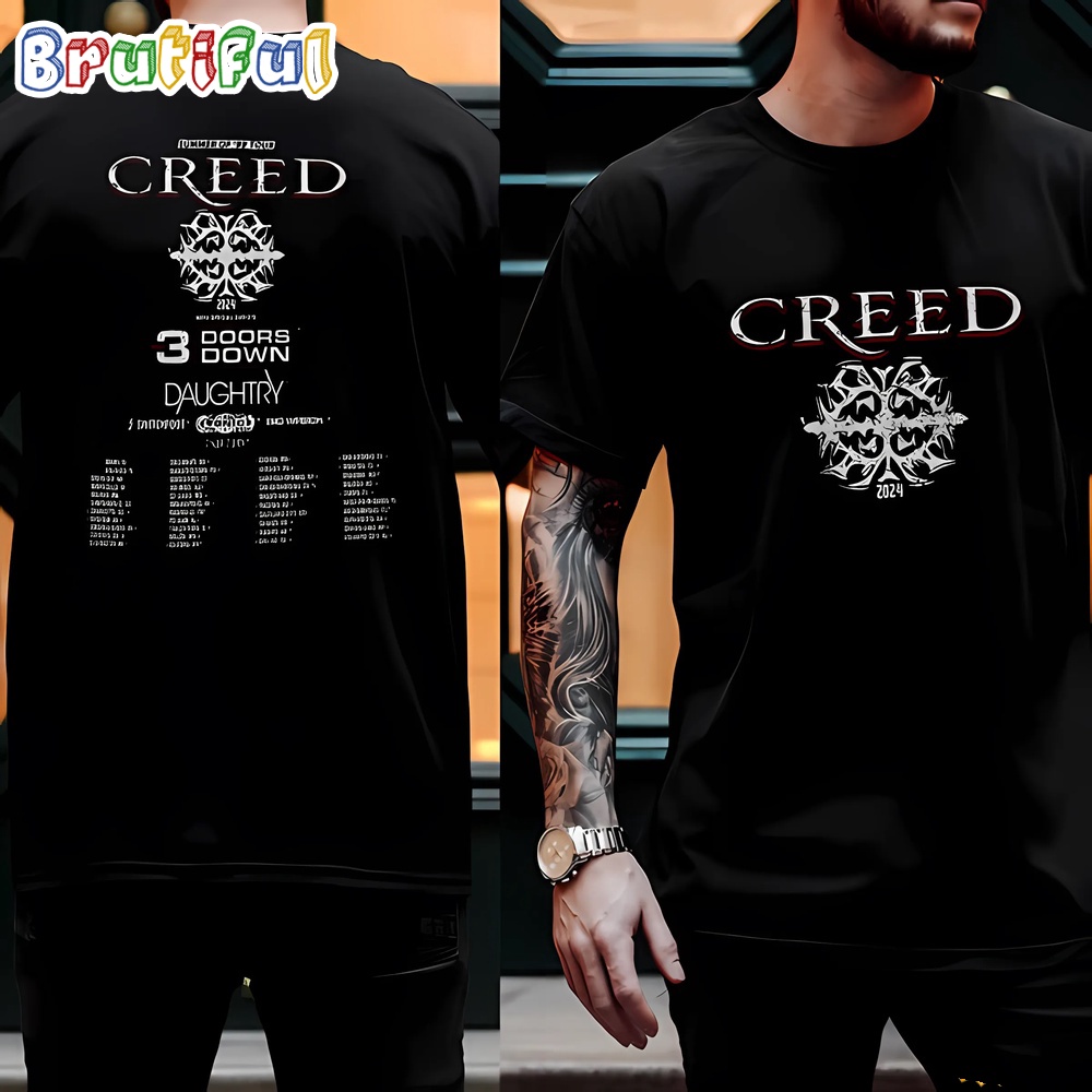 Creed 2024 Tour Summer Of 99 Tour Two Sided 2024 T Shirt 1
