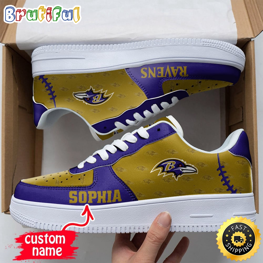 Custom NFL Baltimore Ravens Air Force 1 Shoes Fashionable Air Force 1 1