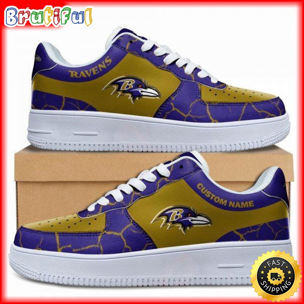 Custom NFL Baltimore Ravens Air Force 1 Shoes Sneaker Football Shoes For Fans 1