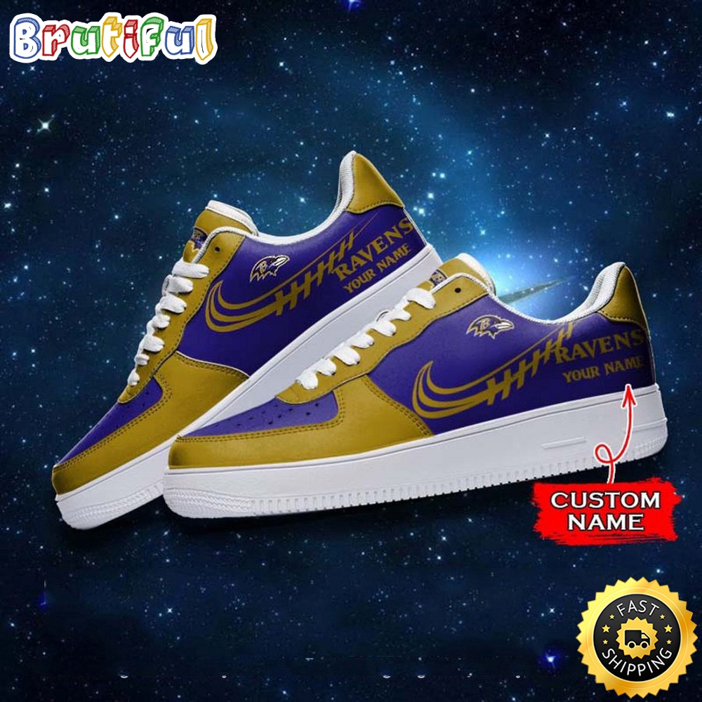 Custom NFL Baltimore Ravens Air Force 1 Shoes Sneaker Football Shoes For Sport Fans 1