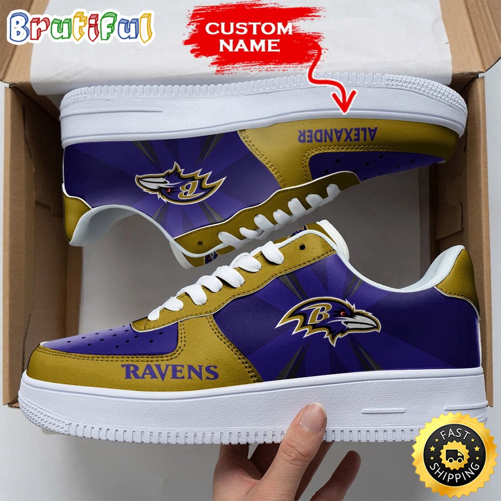 Custom NFL Baltimore Ravens Air Force 1 Shoes Versatile AF1 Series 1