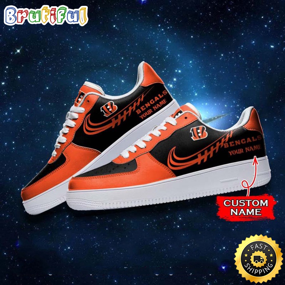 Custom NFL Cincinnati Bengals Air Force 1 Shoes Sneaker Football Shoes For Sport Fans 1