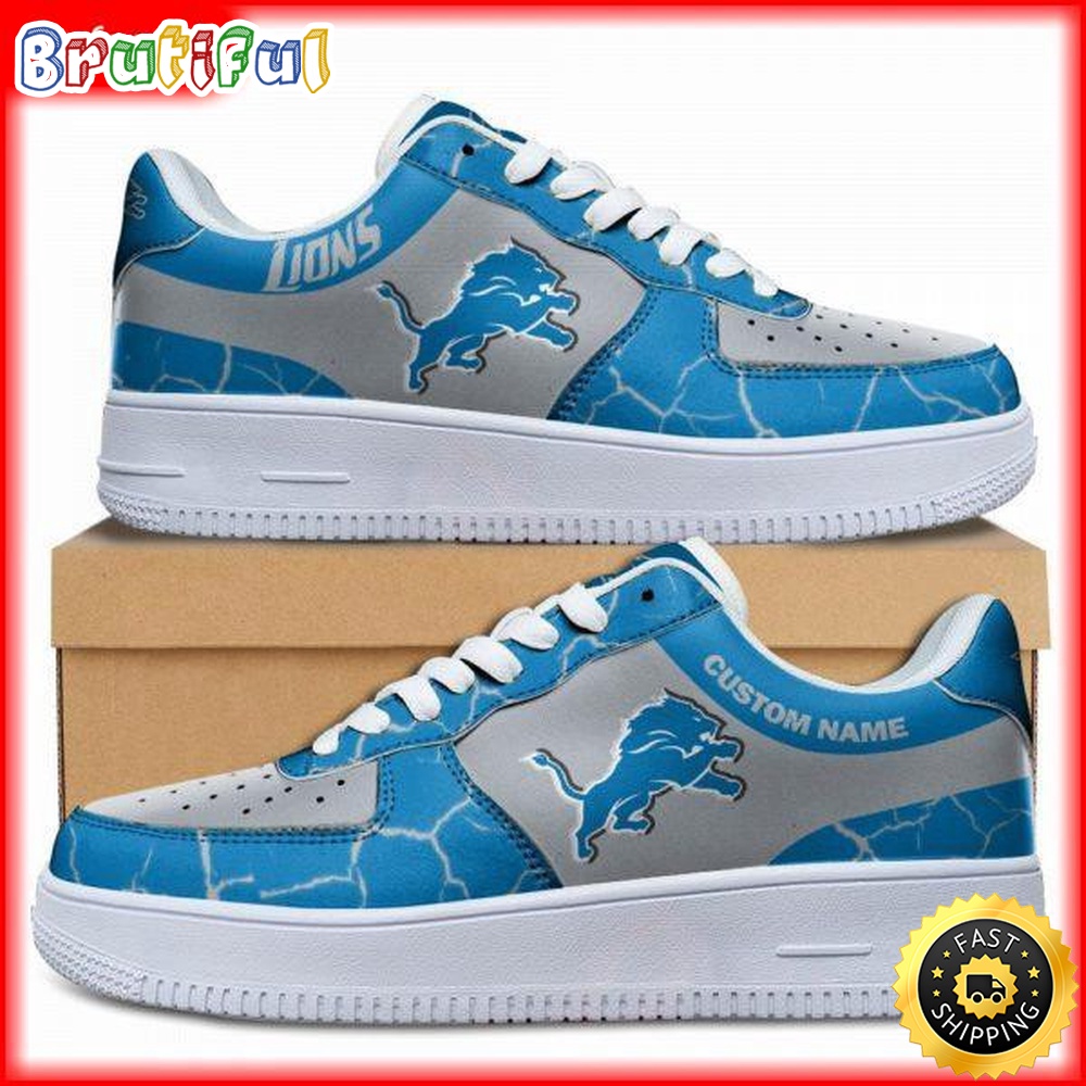 Custom NFL Detroit Lions Air Force 1 Shoes Sneaker Football Shoes For Fans 1