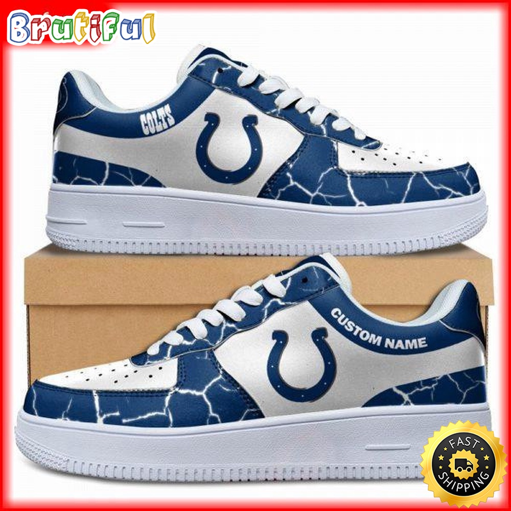 Custom NFL Indianapolis Colts Air Force 1 Shoes Sneaker Football Shoes For Fans 1