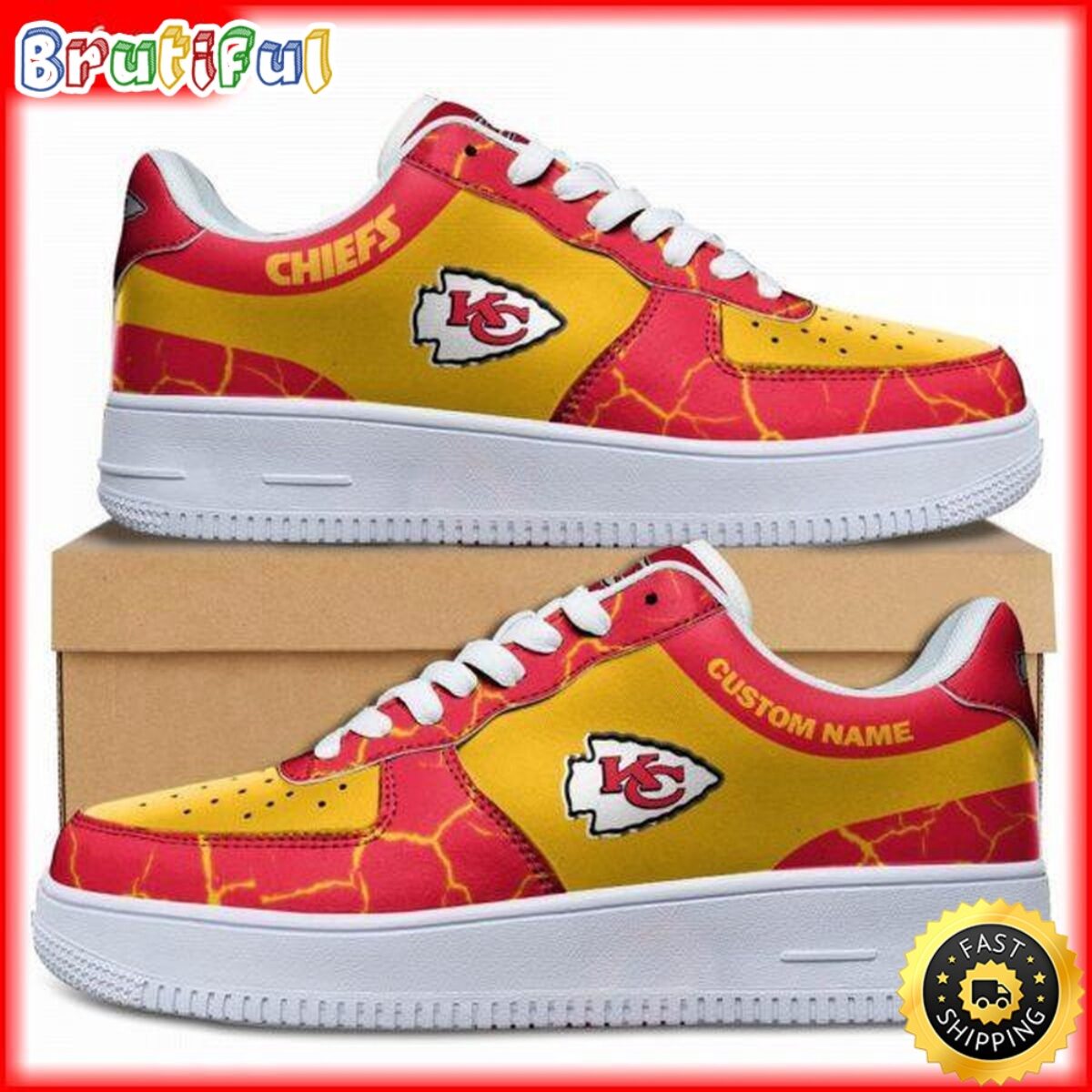 Custom NFL Kansas City Chiefs Air Force 1 Shoes Sneaker Football