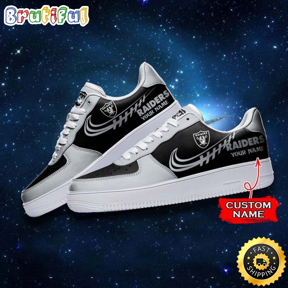 Custom NFL Las Vegas Raiders Air Force 1 Shoes Sneaker Football Shoes For Sport Fans 1