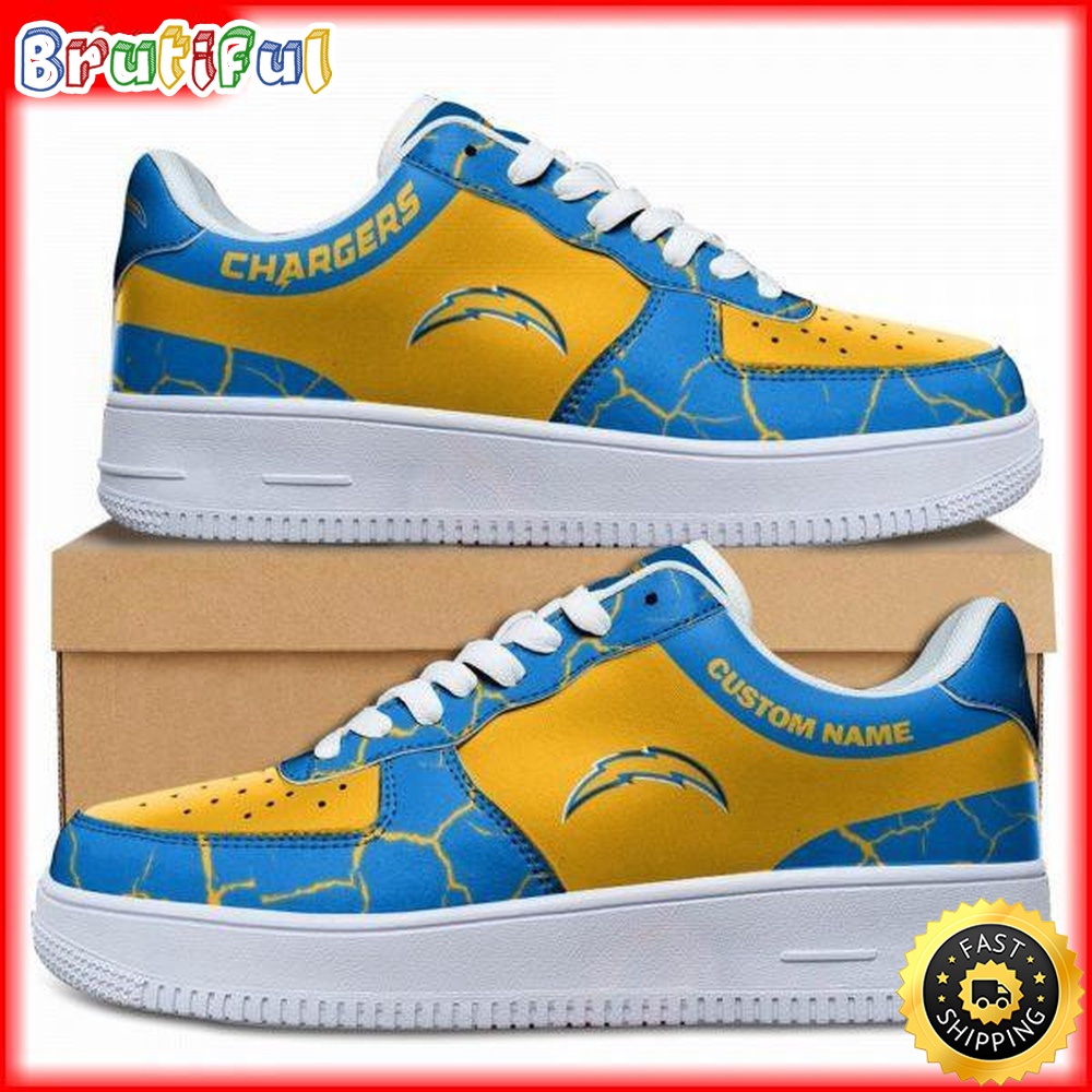 Custom NFL Los Angeles Chargers Air Force 1 Shoes Sneaker Football Shoes For Fans 1