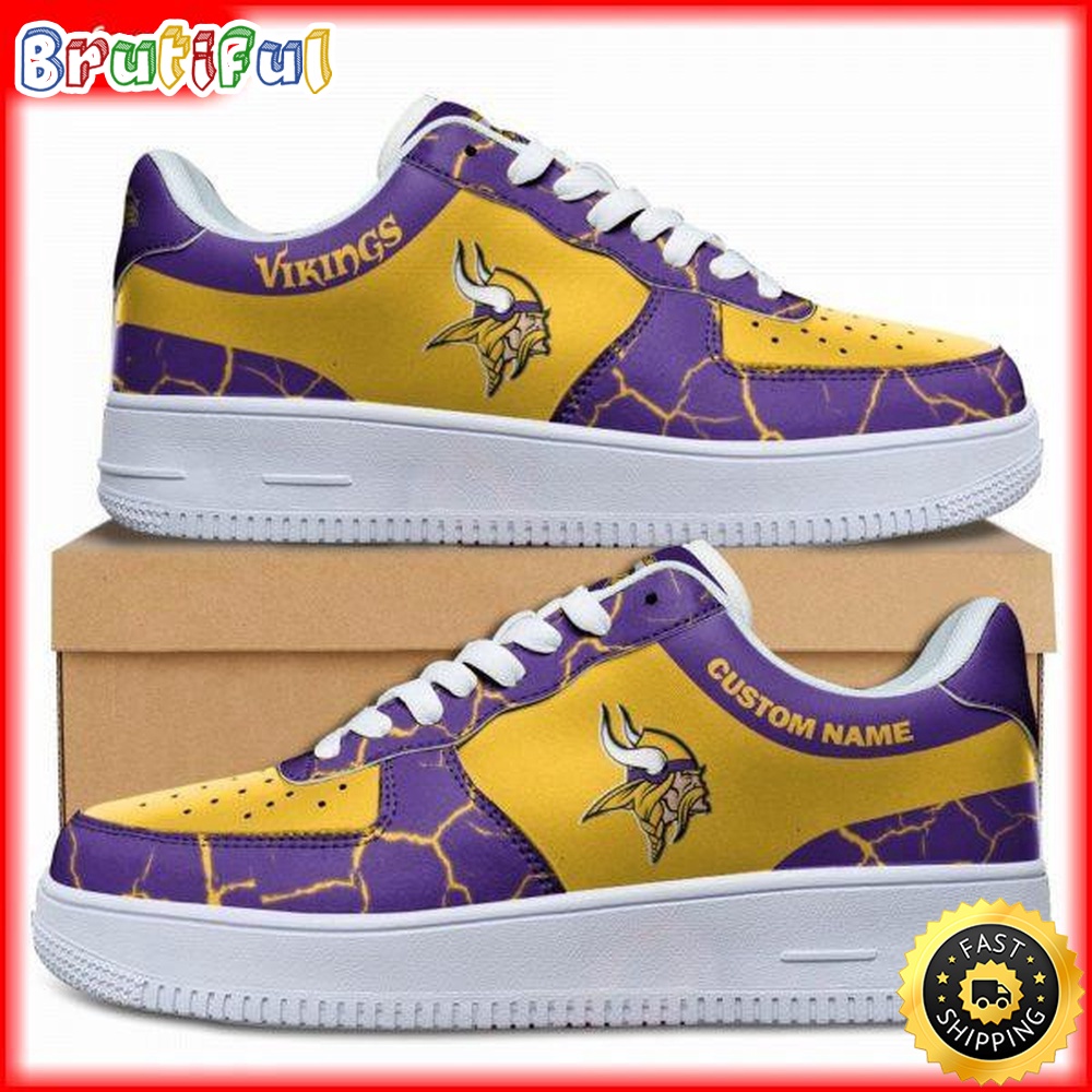 Custom NFL Minnesota Vikings Air Force 1 Shoes Sneaker Football Shoes For Fans 1