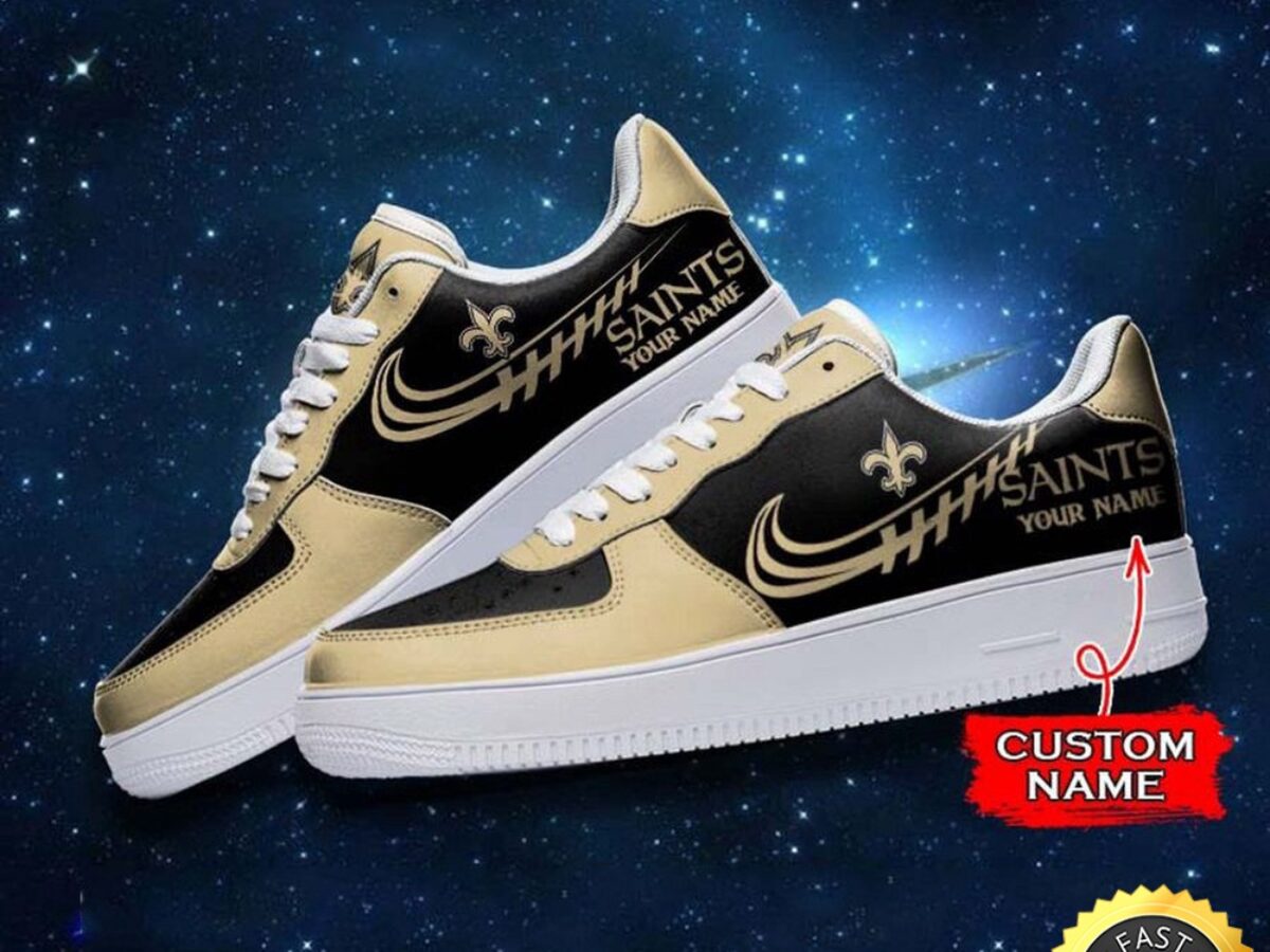 Custom NFL New Orleans Saints Air Force 1 Shoes Sneaker  display picture 2