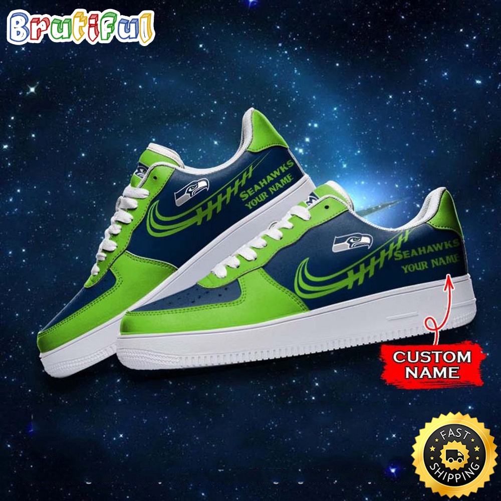 Custom NFL Seattle Seahawks Air Force 1 Shoes Sneaker Football Shoes For Sport Fans 1