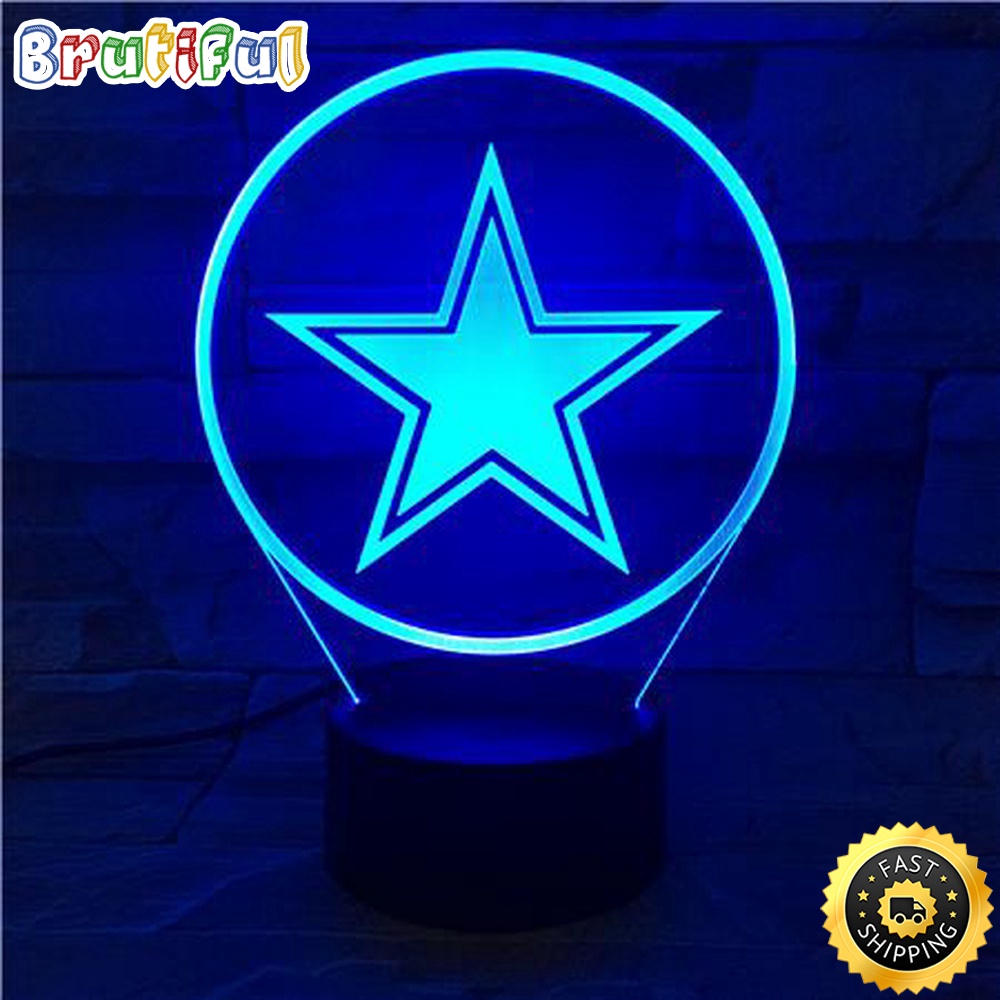 Dallas Cowboys Night Light Football 3D Illusion LED Lamp 1