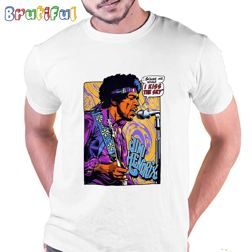Jimi Hendrix Pop Art White 2024 T Shirt 1
