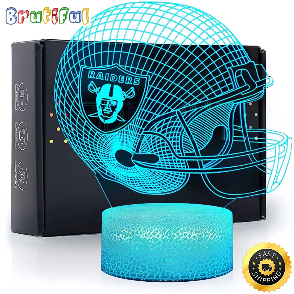 Las Vegas Raiders Night Light 3D Sports Illusion LED Lamp