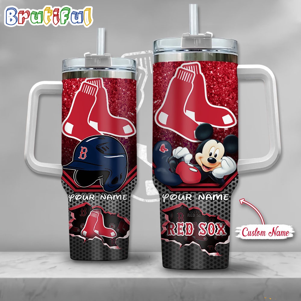 MLB Boston Red Sox Tumbler Mickey Mouse Customzed Handle Cup