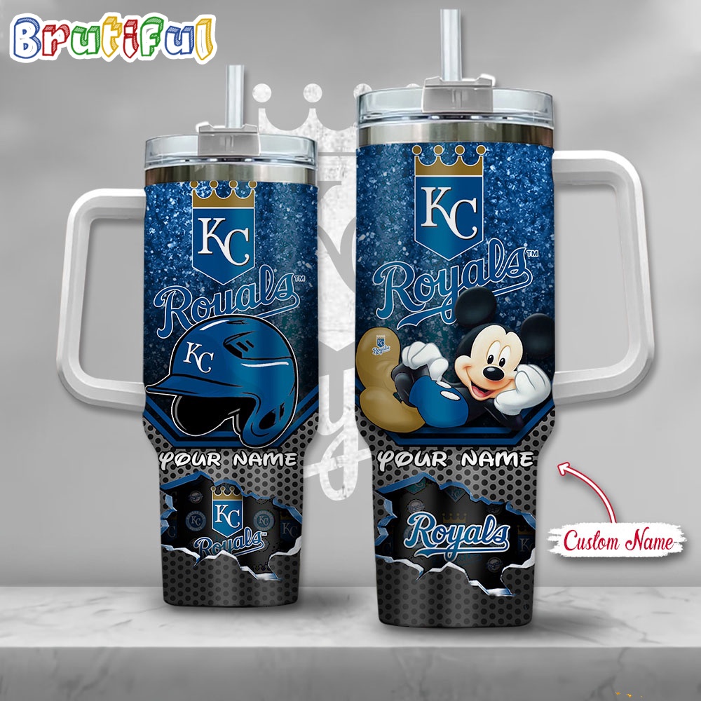 MLB Kansas City Royals Tumbler Mickey Mouse Customzed Handle Cup