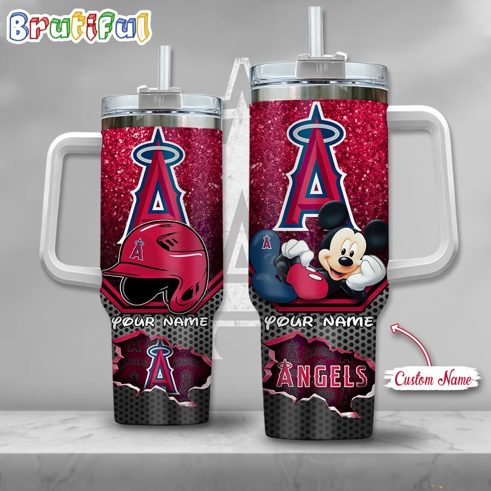 MLB Los Angeles Angels Tumbler Mickey Mouse Customzed Handle Cup